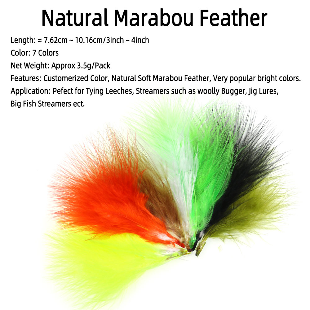 3.5g/Pack 3~4 inch Natural Mar - Feather Trim Marabou avis et prix