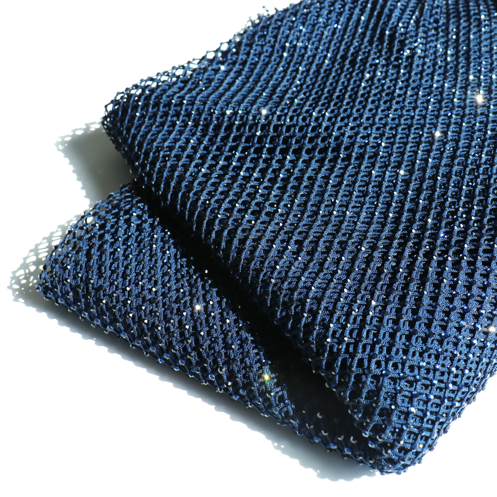 SS10 Rhinestones Mesh Navy Col - Crystal Mesh Fabric avis et prix