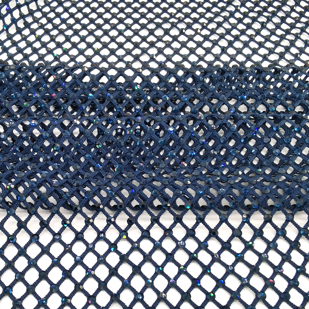 SS10 Rhinestones Mesh Navy Col - Crystal Mesh Fabric avis et prix