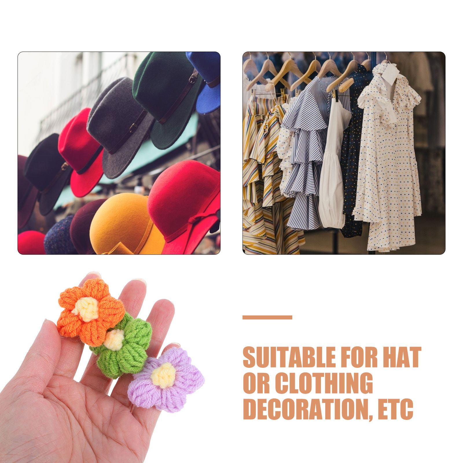 50Pcs Crochet Flowers Puff Sti - Embellishment Crafts avis et prix