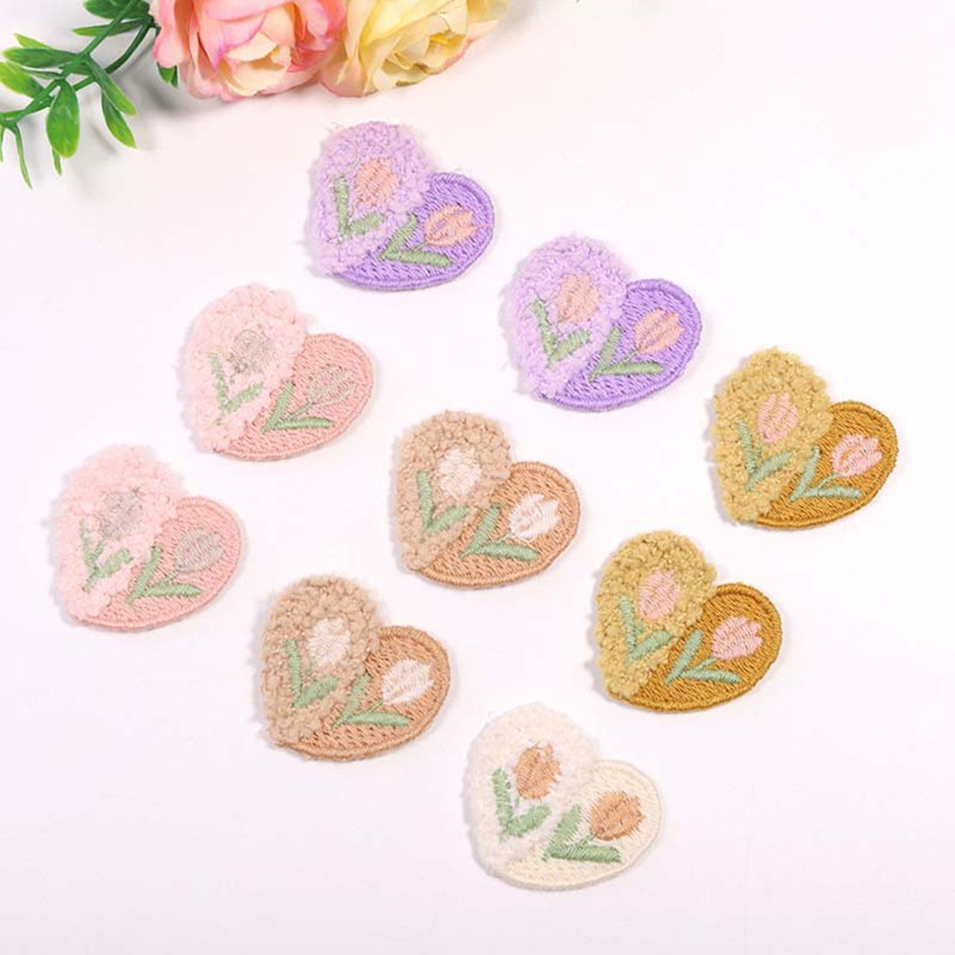 10PCS Wool Plush Love Flower A - Applique Patch Flower avis et prix