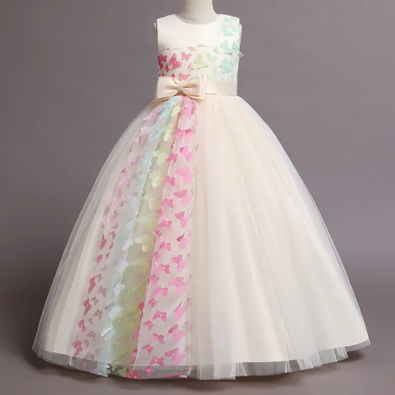 Fashion Bow Flower Girl Dresse - Lace Ribbon Trim avis et prix