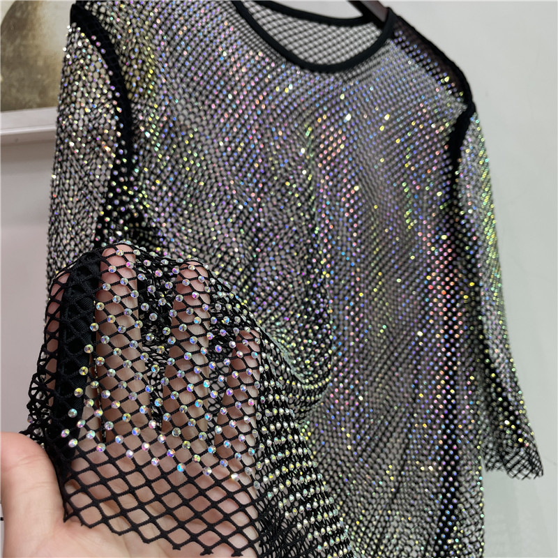 ColorShiny Diamonds  Electric  - Crystal Mesh Fabric avis et prix