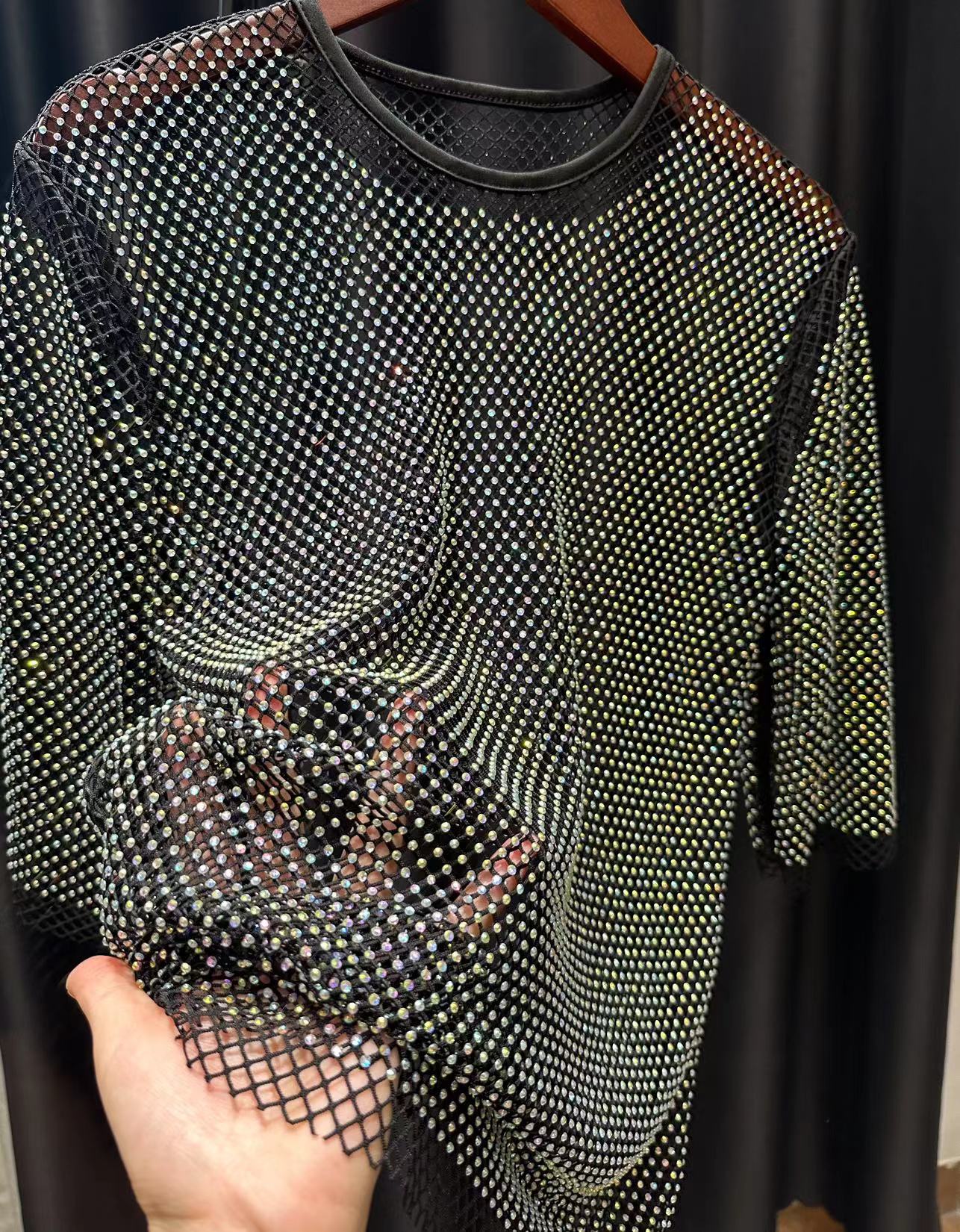 ColorShiny Diamonds  Electric  - Crystal Mesh Fabric avis et prix