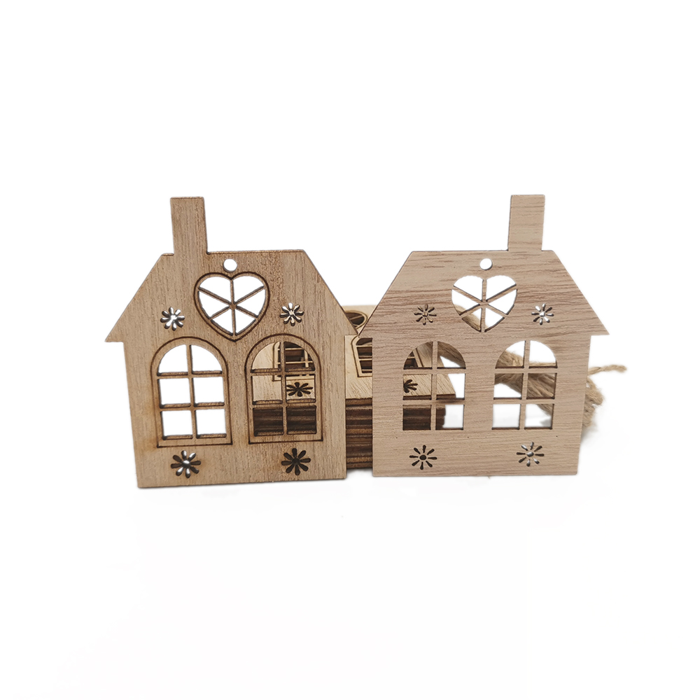 10pcs Wooden Hollow House Cuto - Christmas Craft Embellishment avis et prix