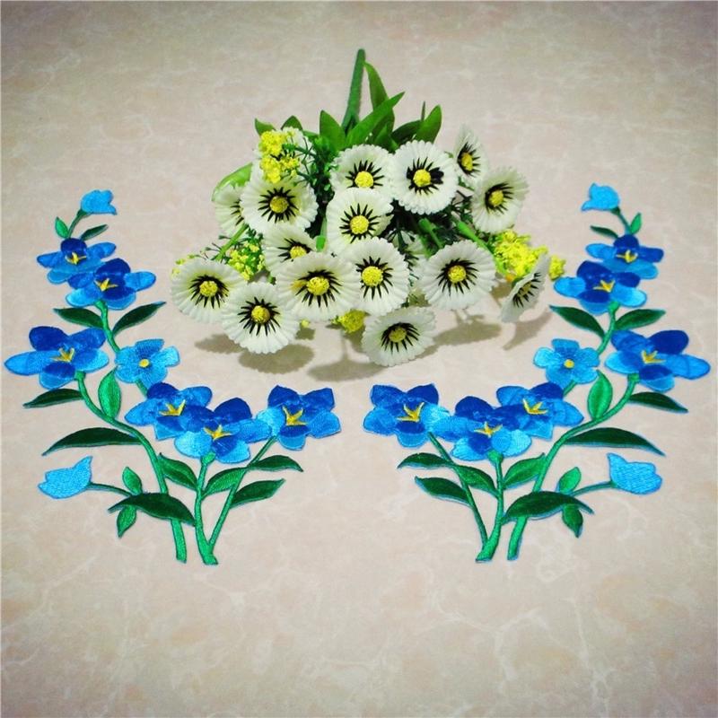 1/2pcs Nice Blue Flower Patch  - Applique Patch Flower avis et prix