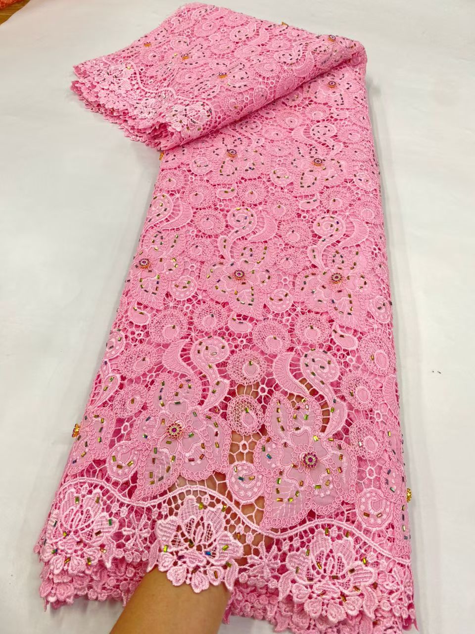 Latest Cord Guipure Lace Fabri - Crystal Mesh Fabric avis et prix