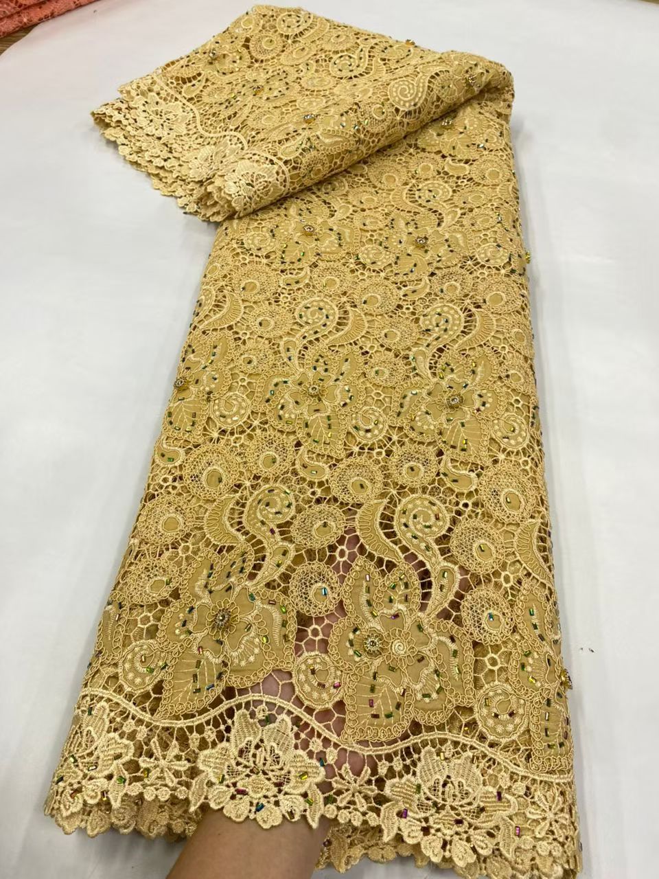 Latest Cord Guipure Lace Fabri - Crystal Mesh Fabric avis et prix