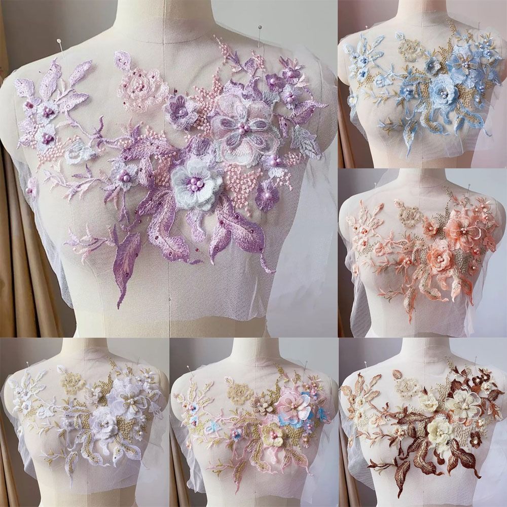 3D Flowers Beaded Lace Fabrics - Embellishments For Scrapbooking avis et prix