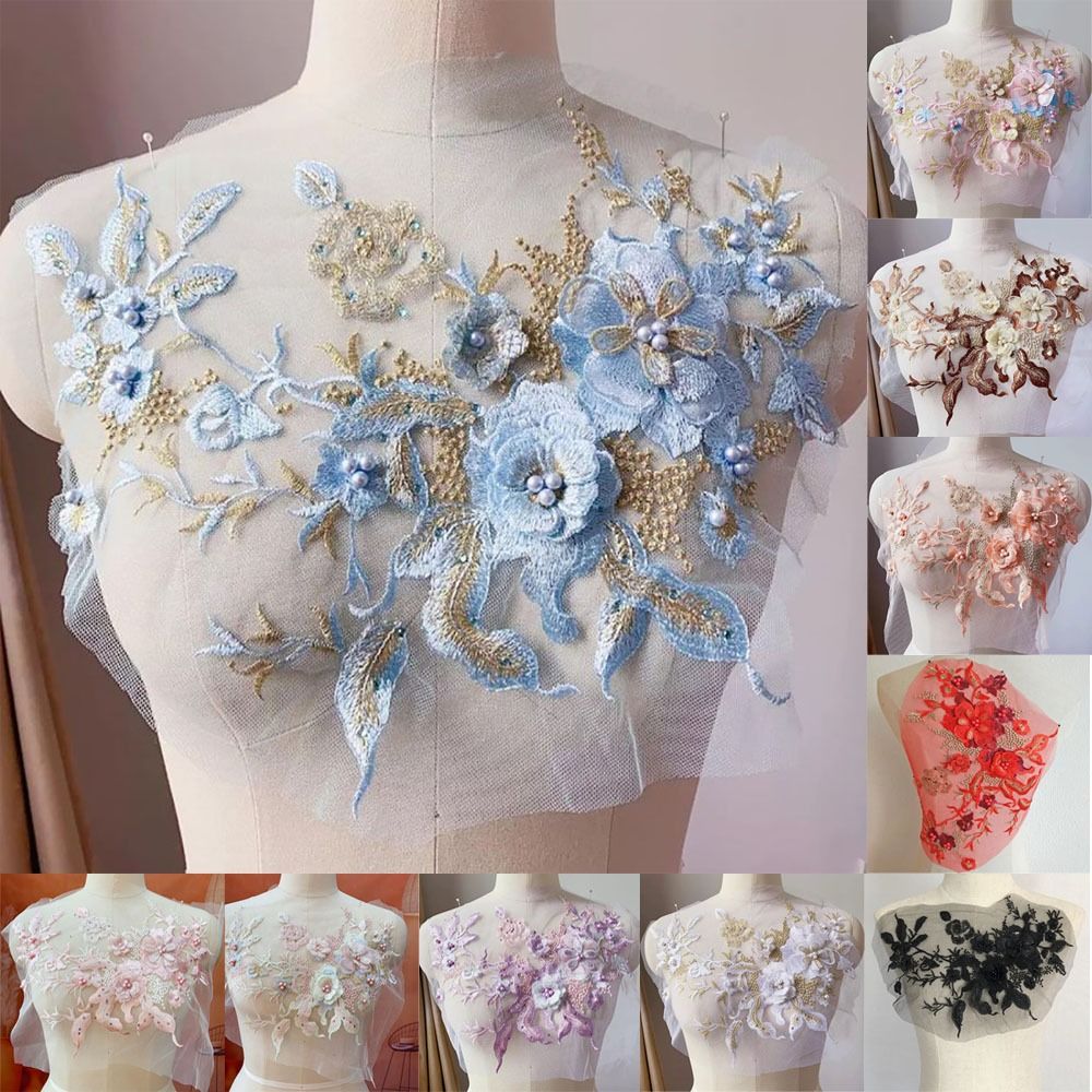 3D Flowers Beaded Lace Fabrics - Embellishments For Scrapbooking avis et prix