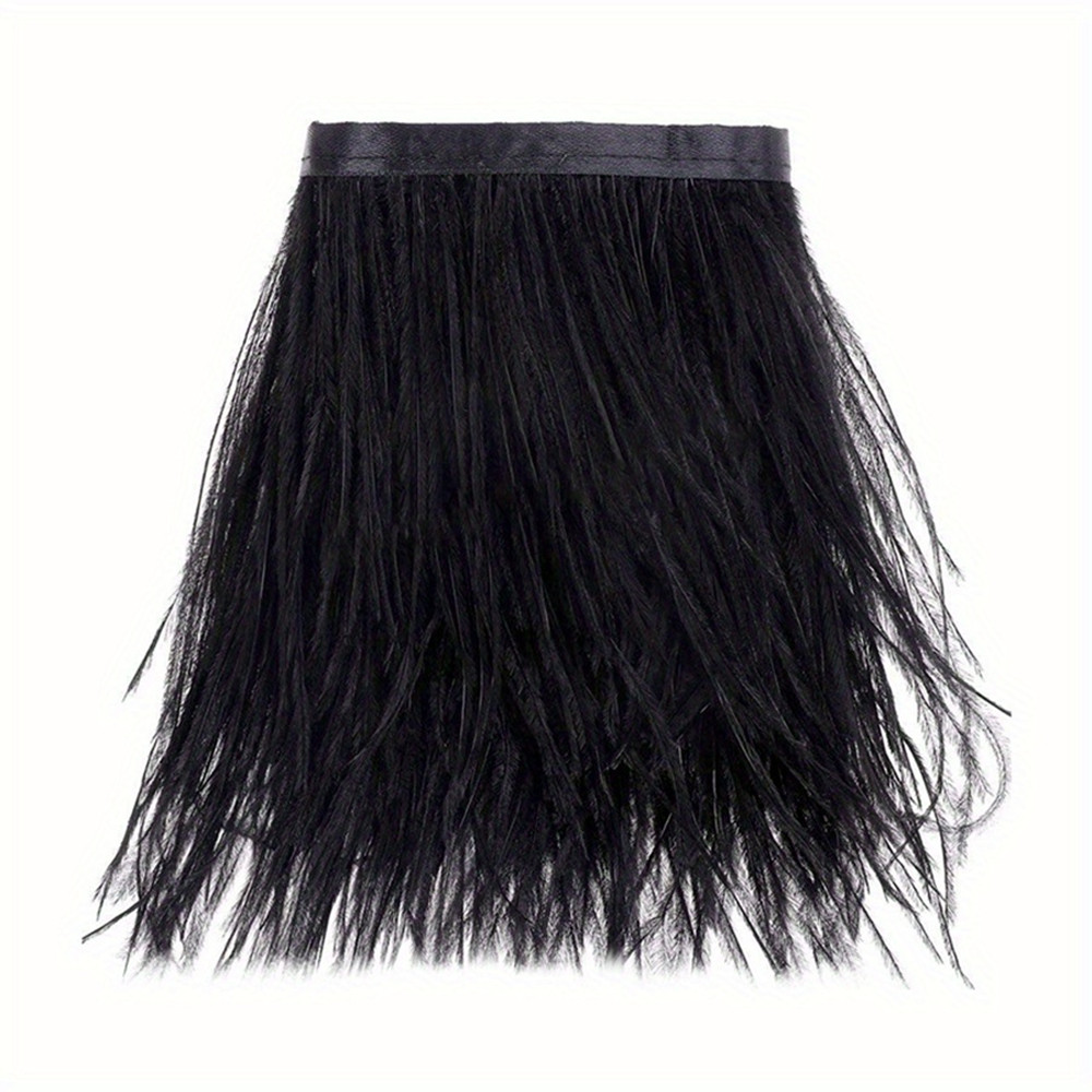 1M 8-10cm Black Ostrich Feathe - Feather Trim Marabou avis et prix
