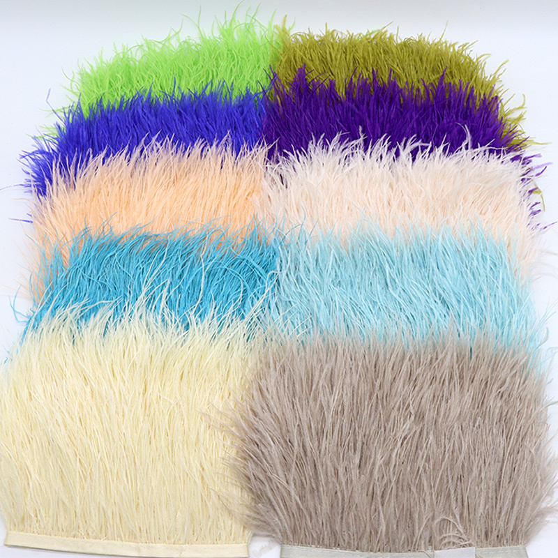 1M 8-10cm Black Ostrich Feathe - Feather Trim Marabou avis et prix