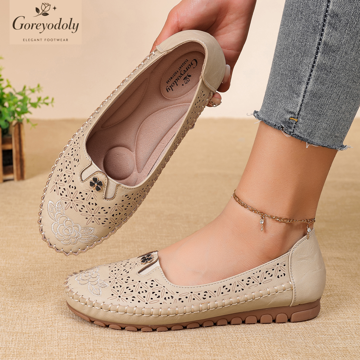 Goreyodoly women loafers flora - Embroidery Embellishments avis et prix
