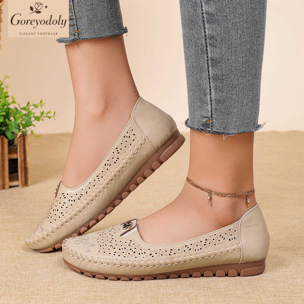 Goreyodoly women loafers flora - Embroidery Embellishments avis et prix