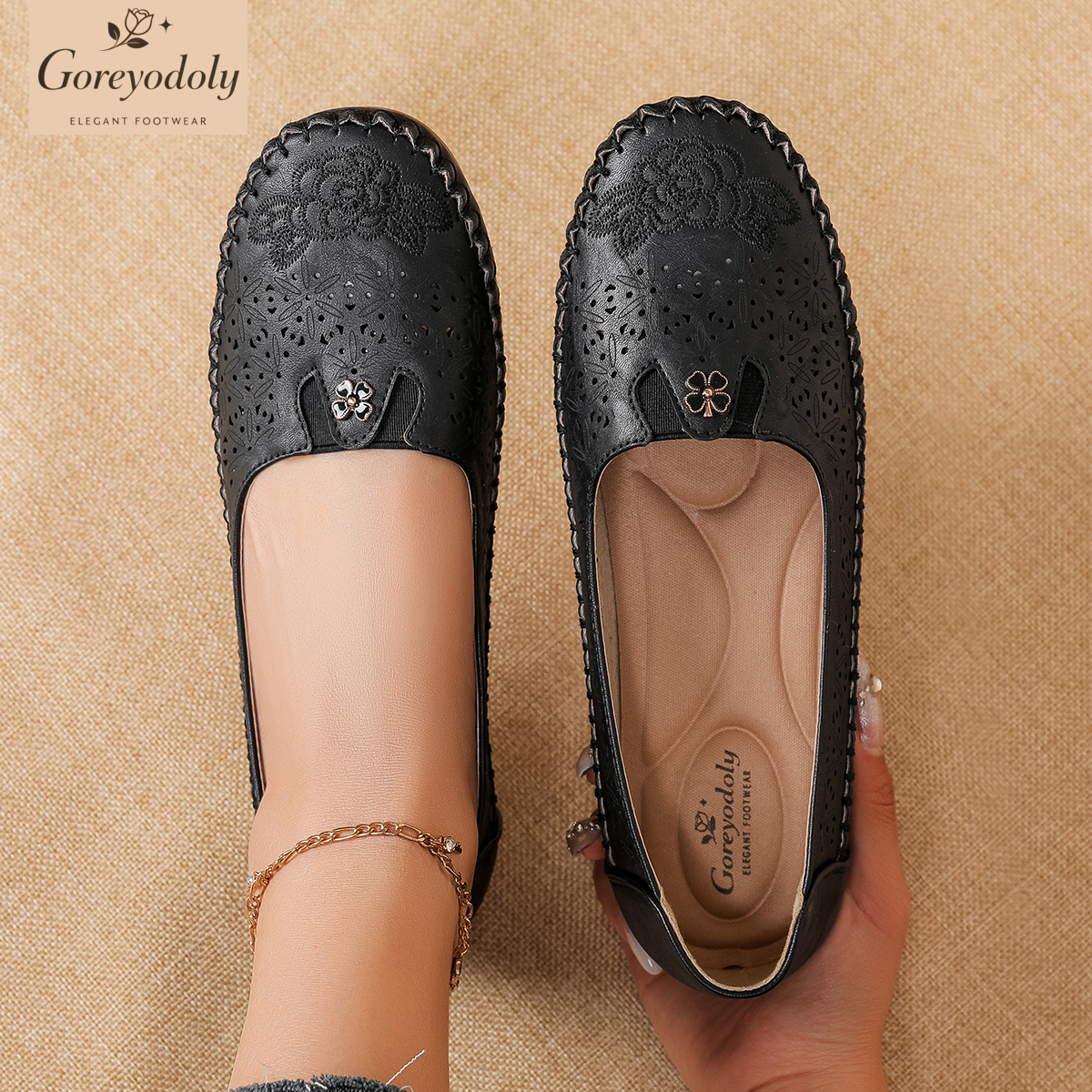 Goreyodoly women loafers flora - Embroidery Embellishments avis et prix