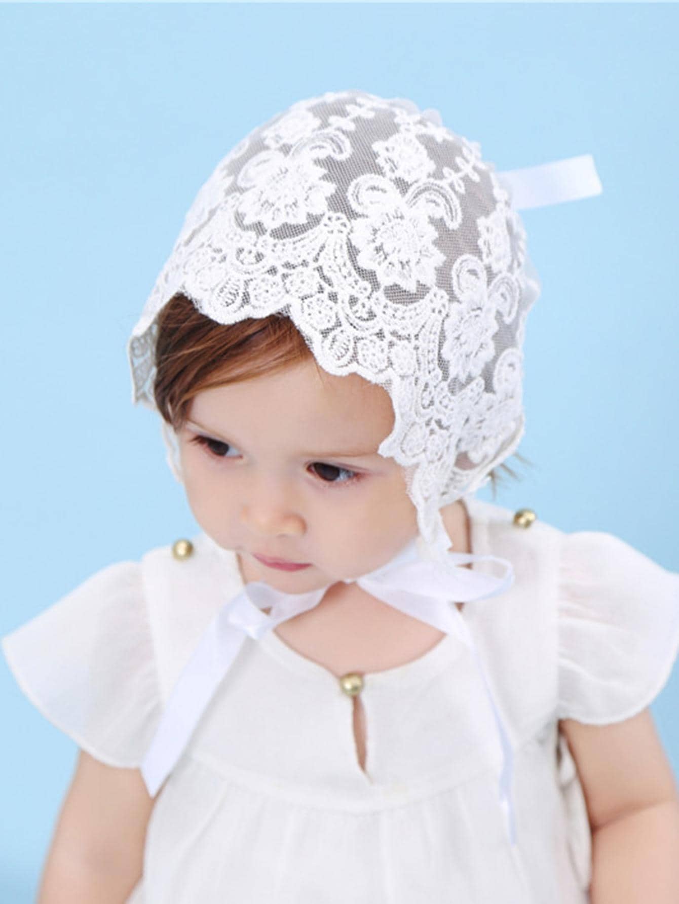 Baby Lace Brim Headband Hat He - Embroidery Embellishments avis et prix