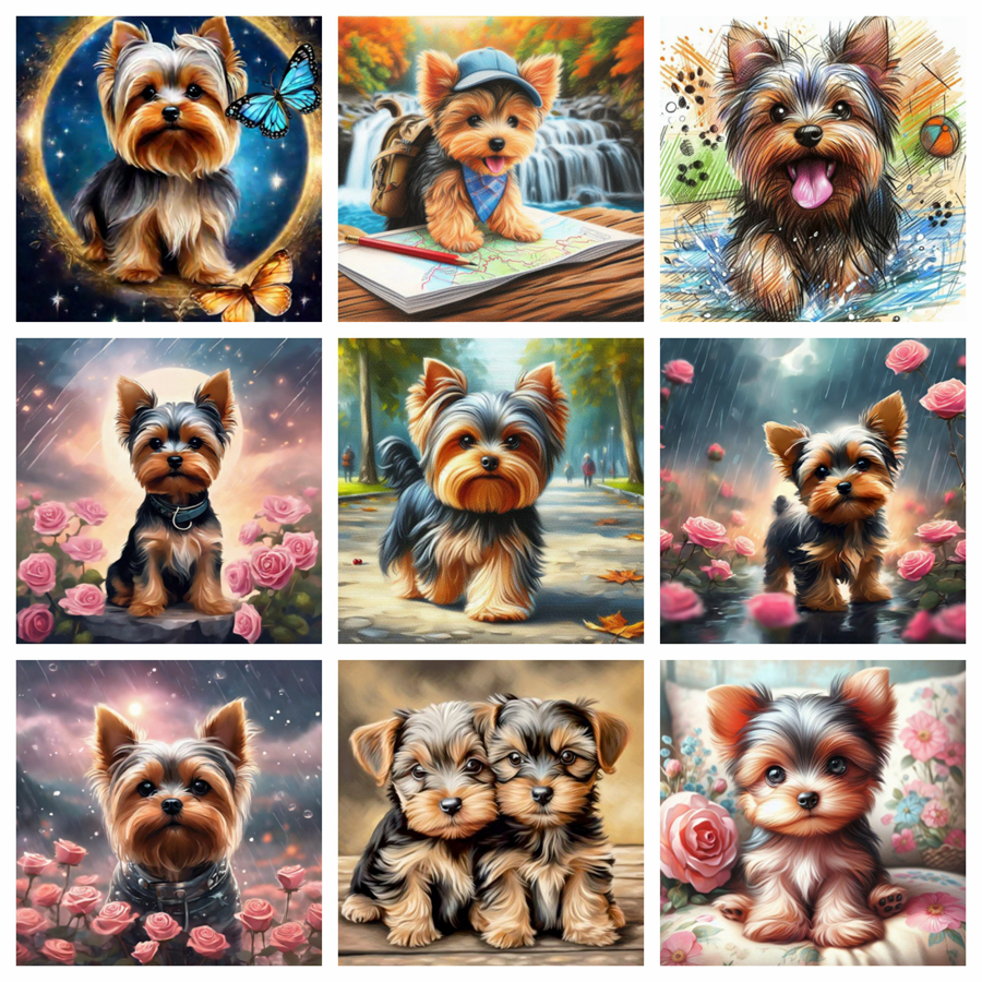 Yorkshire Terrier Dog 5D DIY D - Embroidery Embellishments avis et prix