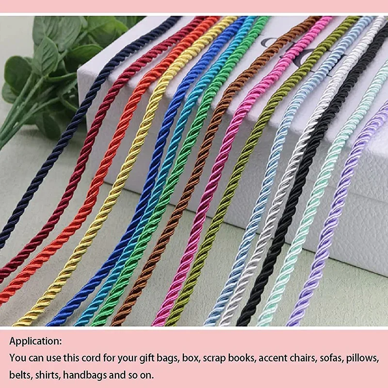 5/10M Silk Rope 3-Ply Braided  - Cord Trim Twisted avis et prix
