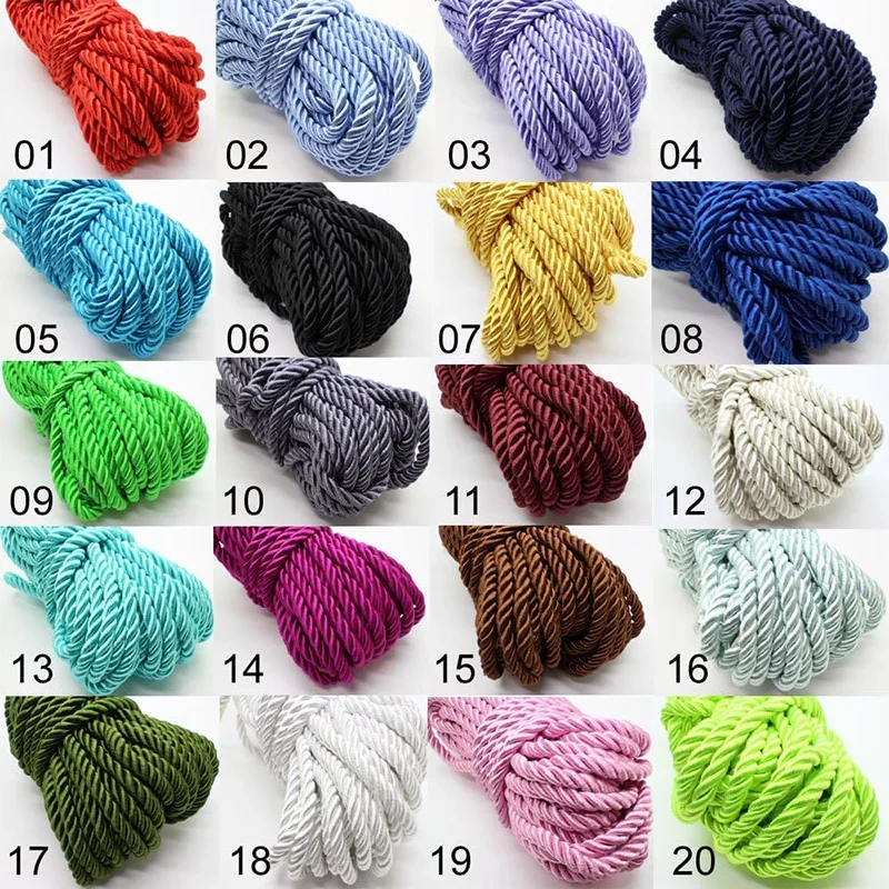 5/10M Silk Rope 3-Ply Braided  - Cord Trim Twisted avis et prix