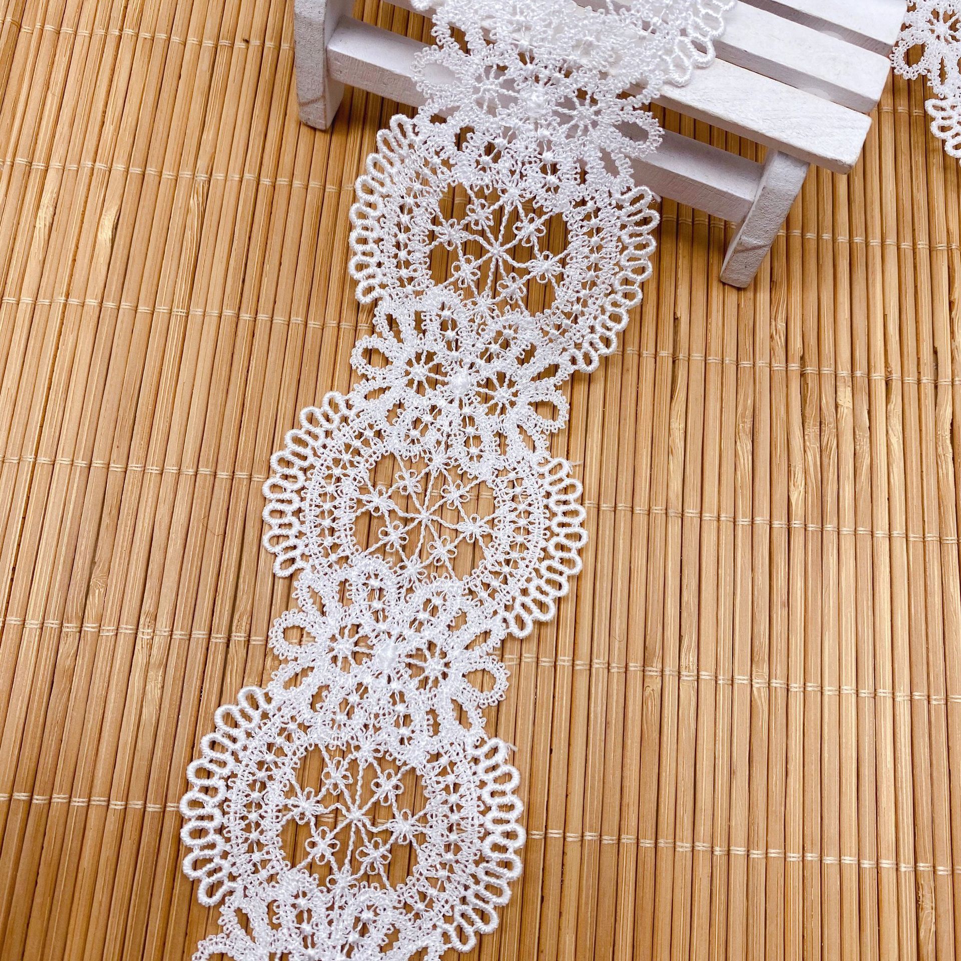 Hollow Flower Embroidered Lace - Lace Ribbon Trim avis et prix