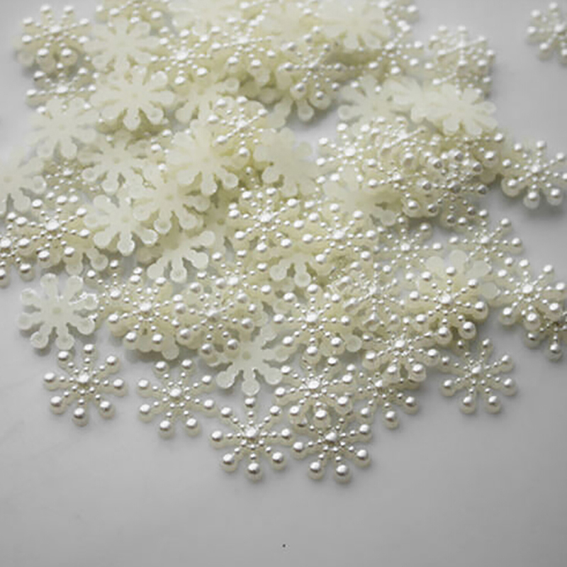 100pcs White Pearl Resin Snowf - Christmas Craft Embellishment avis et prix