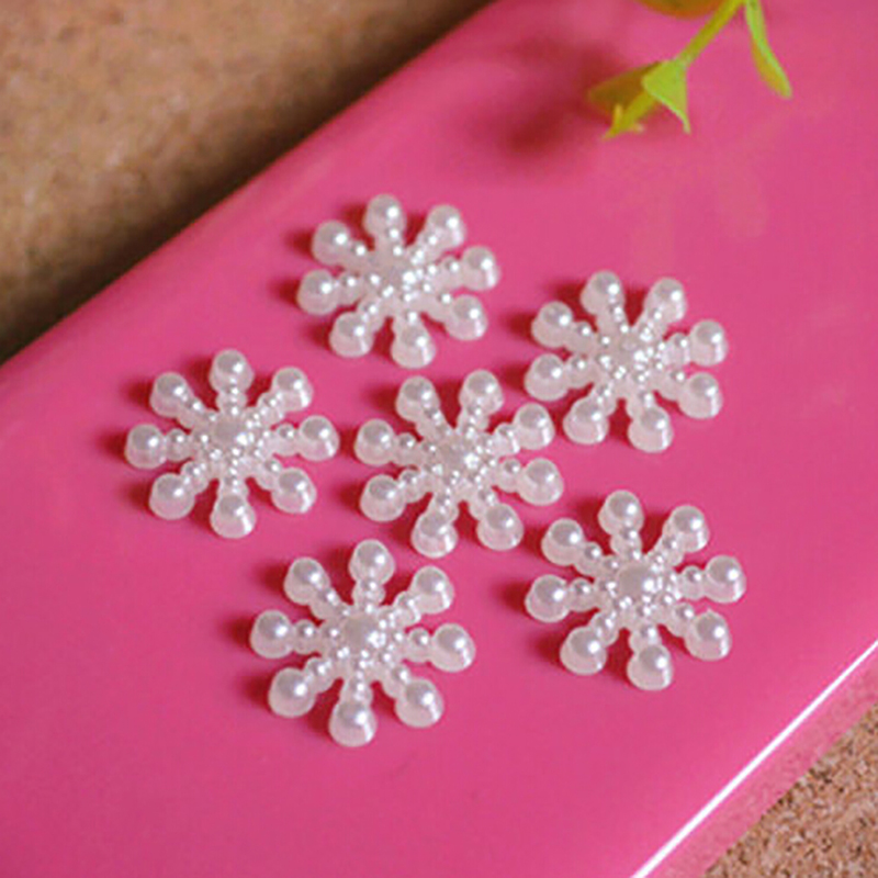 100pcs White Pearl Resin Snowf - Christmas Craft Embellishment avis et prix