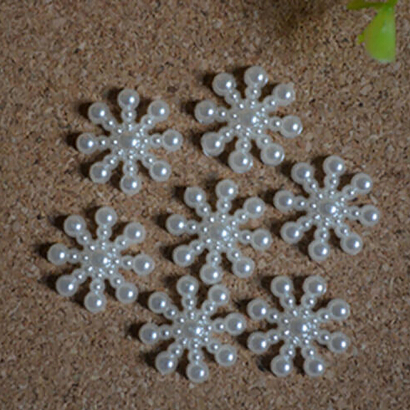 100pcs White Pearl Resin Snowf - Christmas Craft Embellishment avis et prix