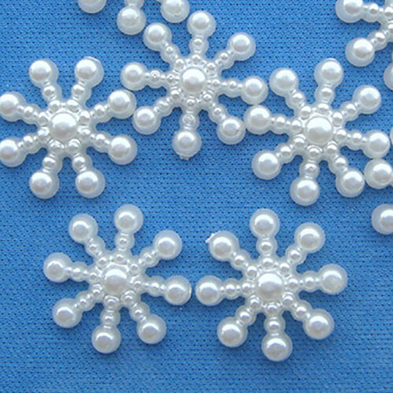 100pcs White Pearl Resin Snowf - Christmas Craft Embellishment avis et prix
