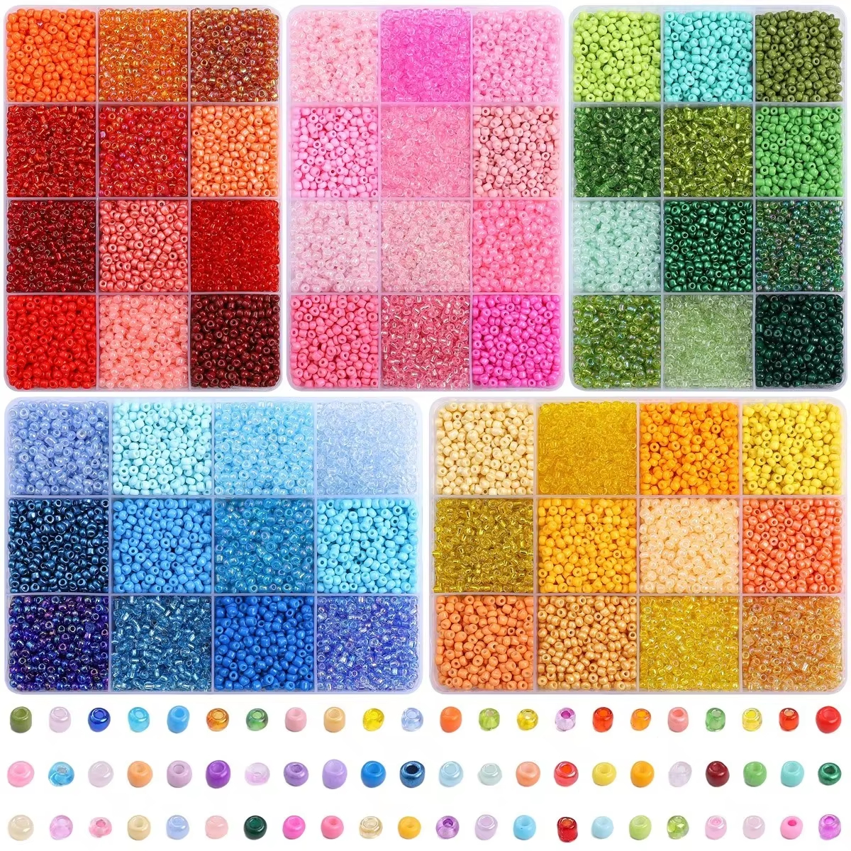 3600pcs 3mm Glass Seed Beads,  - Craft Embellishment Storage avis et prix
