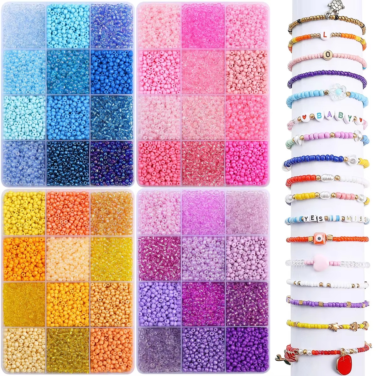 3600pcs 3mm Glass Seed Beads,  - Craft Embellishment Storage avis et prix