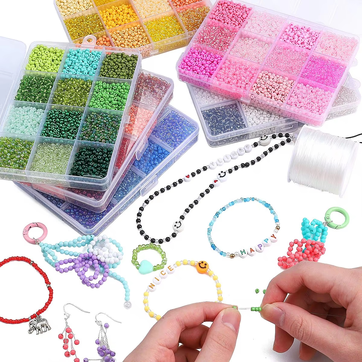 3600pcs 3mm Glass Seed Beads,  - Craft Embellishment Storage avis et prix