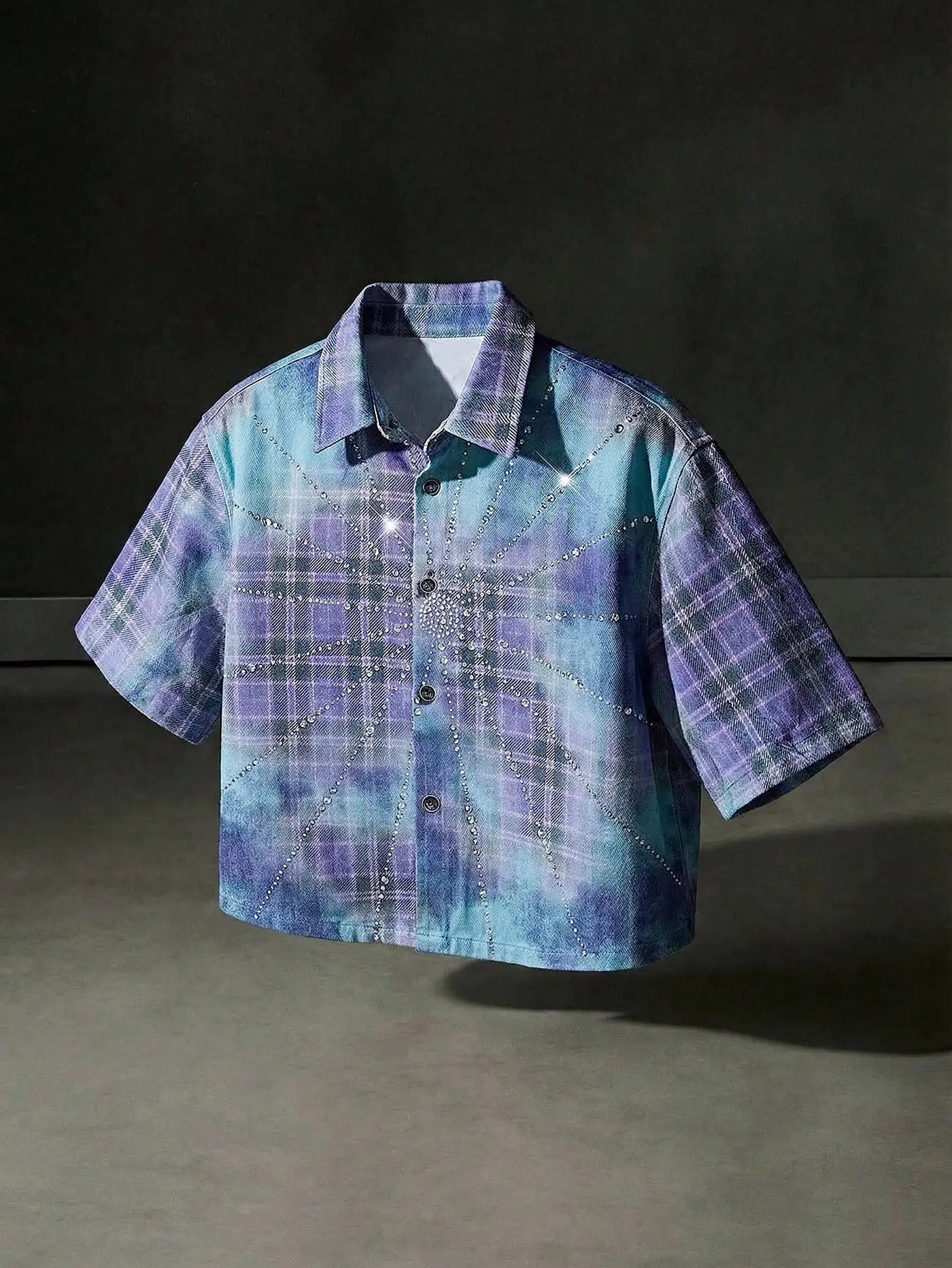 Mens Plaid Denim Shirt With Rh - Embellish Knit avis et prix