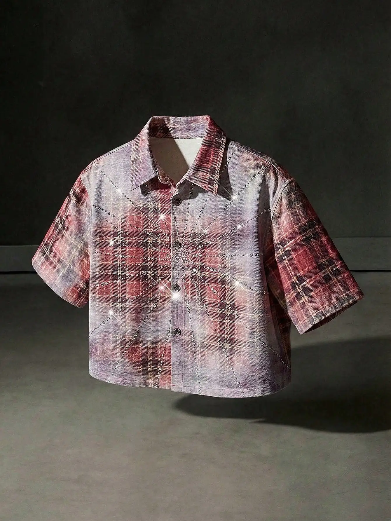 Mens Plaid Denim Shirt With Rh - Embellish Knit avis et prix