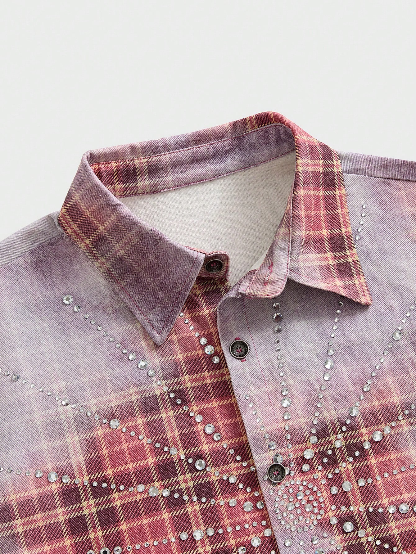 Mens Plaid Denim Shirt With Rh - Embellish Knit avis et prix
