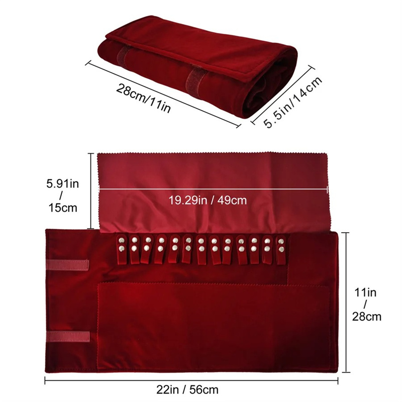 Burgundy Velvet Jewelry Roll-U - Velvet Ribbon Roll avis et prix
