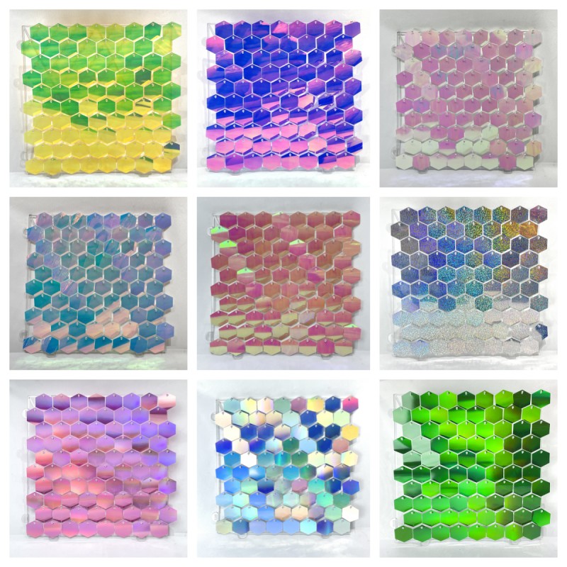 1pc Hexagon Sequin Backdrop Pa - Sequin Fabric Panel avis et prix