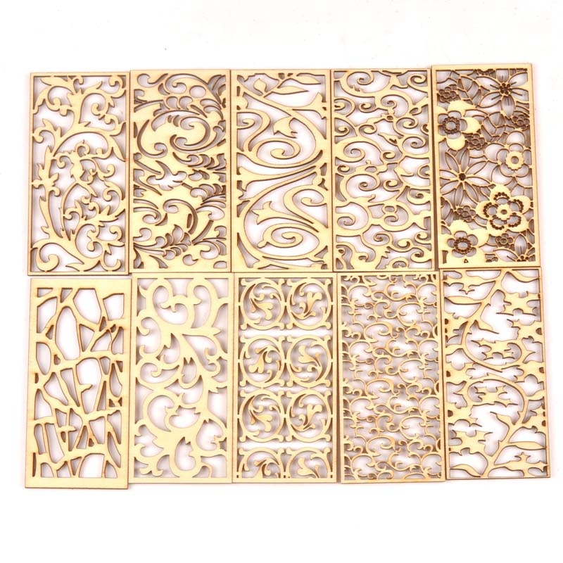 5Pcs Hollow Lace Wood Crafts F - Embellishments For Scrapbooking avis et prix