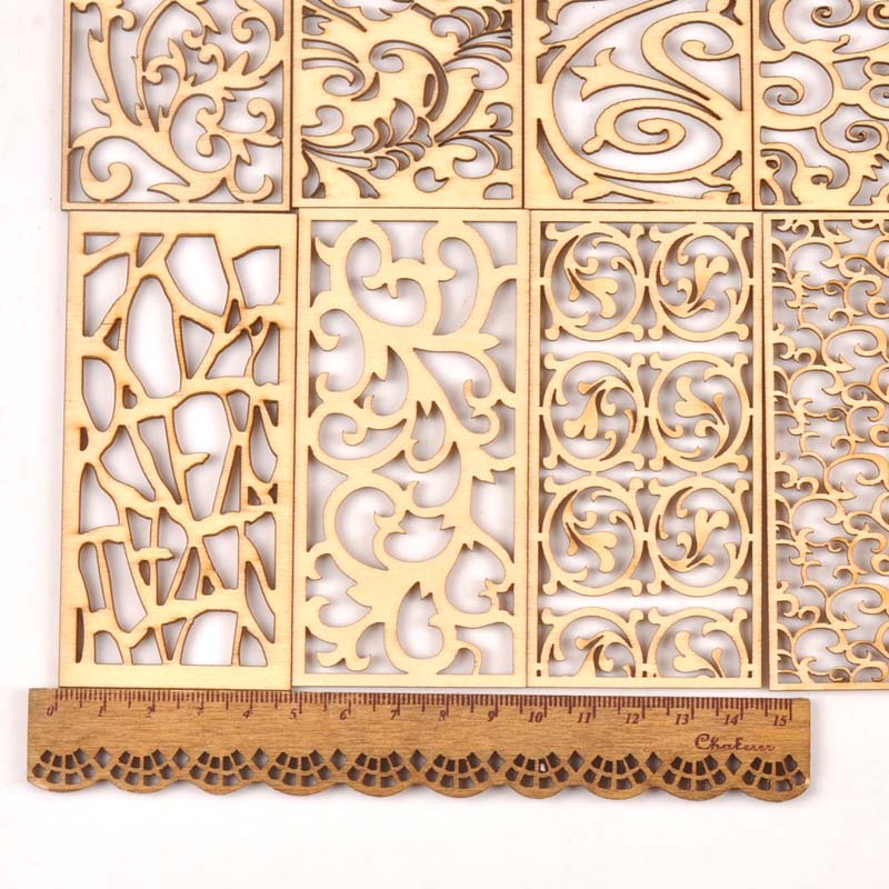 5Pcs Hollow Lace Wood Crafts F - Embellishments For Scrapbooking avis et prix