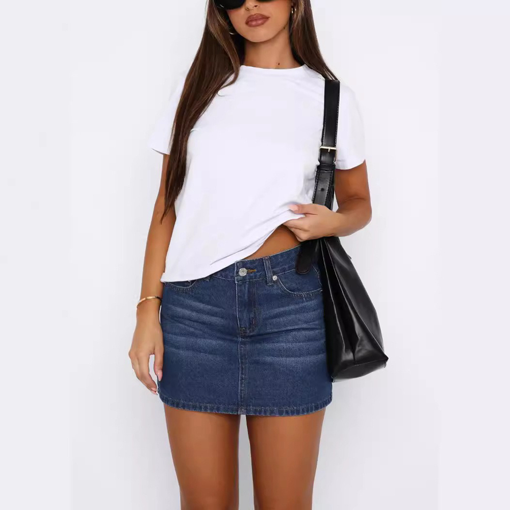 Womens Denim Short Skirts Jean - Embellish Knit avis et prix