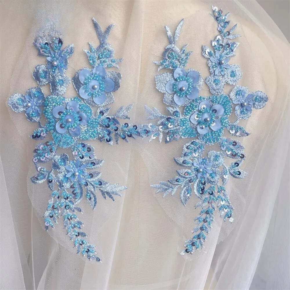 2PCS/1Pair New 12 Colors Sequi - Applique Patch Flower avis et prix