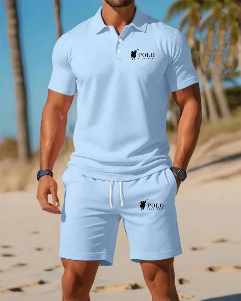 Men's Polo Shirt Set Summer Qu - Embellish Knit avis et prix