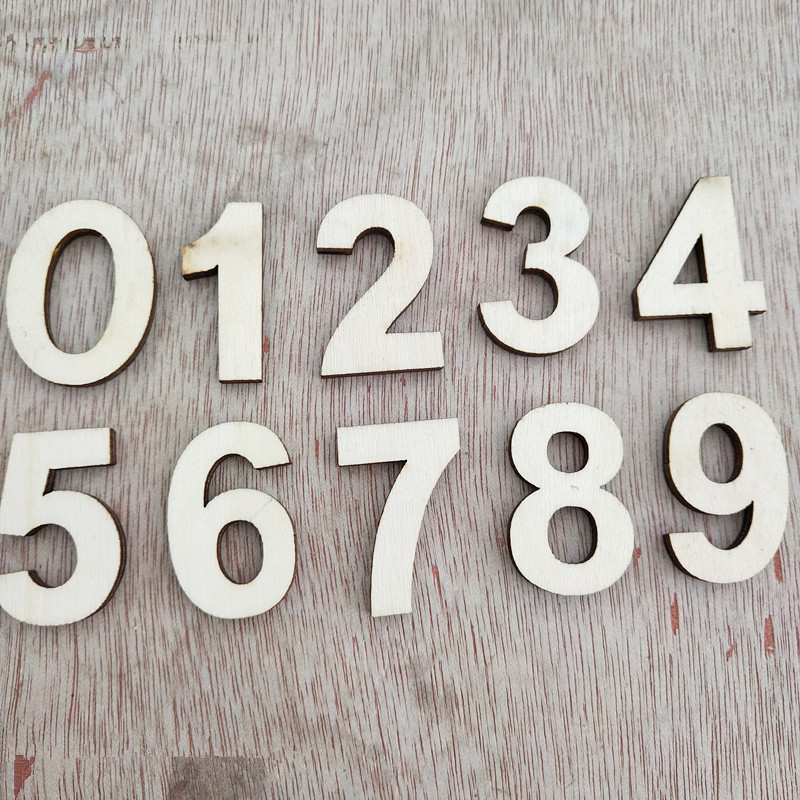 Self-sticking Wooden 0-9 Numbe - Embellishments For Scrapbooking avis et prix