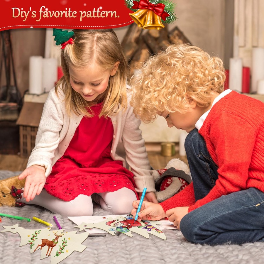 Wooden Ornaments Craft Predril - Christmas Craft Embellishment avis et prix