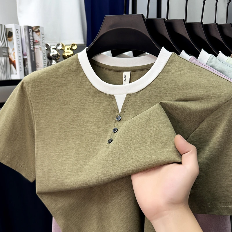 Mens Short Sleeve Henley Neck  - Embellish Knit avis et prix