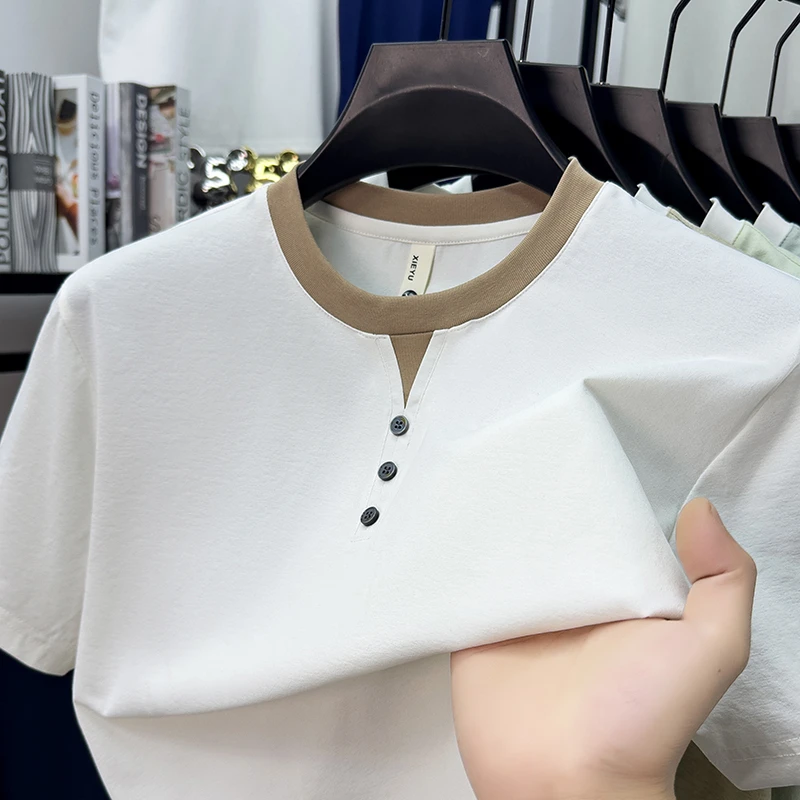 Mens Short Sleeve Henley Neck  - Embellish Knit avis et prix