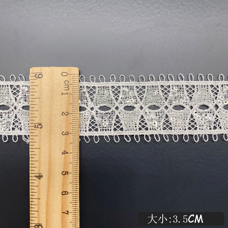 Hollow Wearable Sequins Ribbon - Lace Ribbon Trim avis et prix