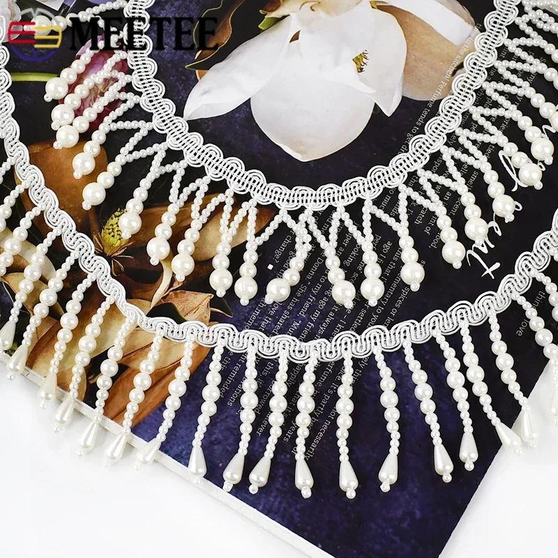 1/2Yards Pearl Beaded Tassel F - Fringe Ribbon Sewing avis et prix