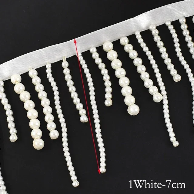 1/2Yards Pearl Beaded Tassel F - Fringe Ribbon Sewing avis et prix