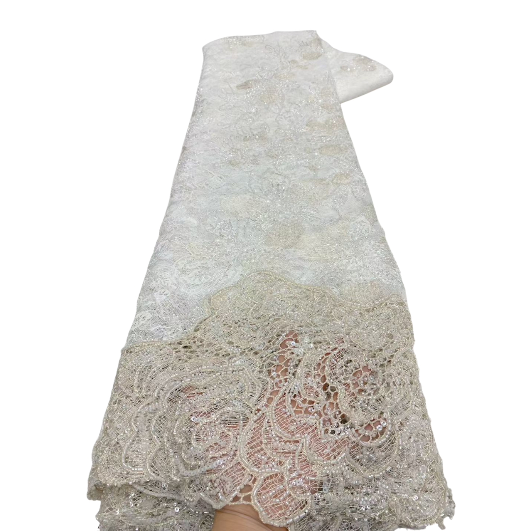Lastest African French Floral  - Beaded Trim Fringe avis et prix