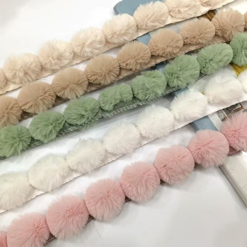 3cm Faux Rabbit Fur Pom Pom Ba - Fringe Ribbon Sewing avis et prix